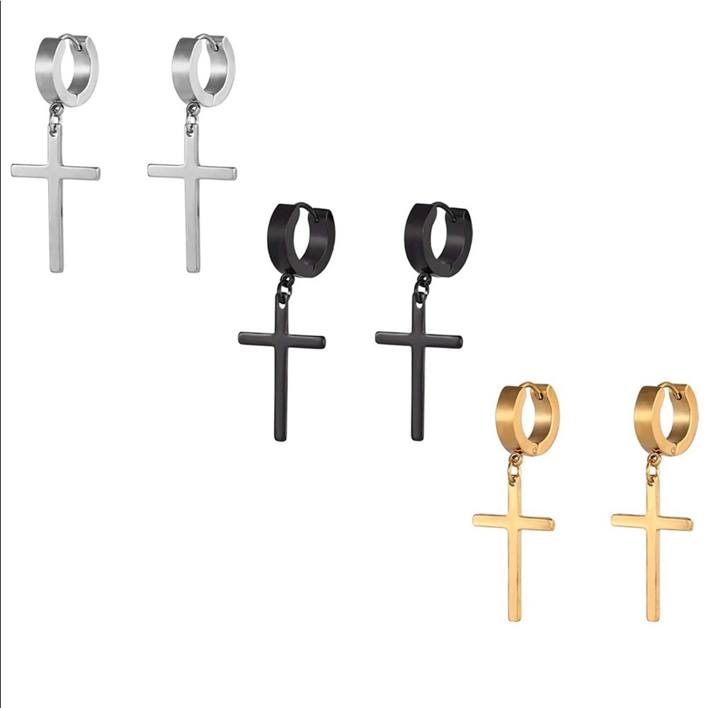 Hoop Cross Earrings